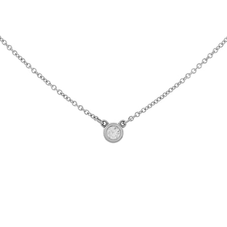 Tiffany & Co. Sterling Silver Diamonds by the Yard Single Diamond Pendant Designer Jewellery Tiffany and Co