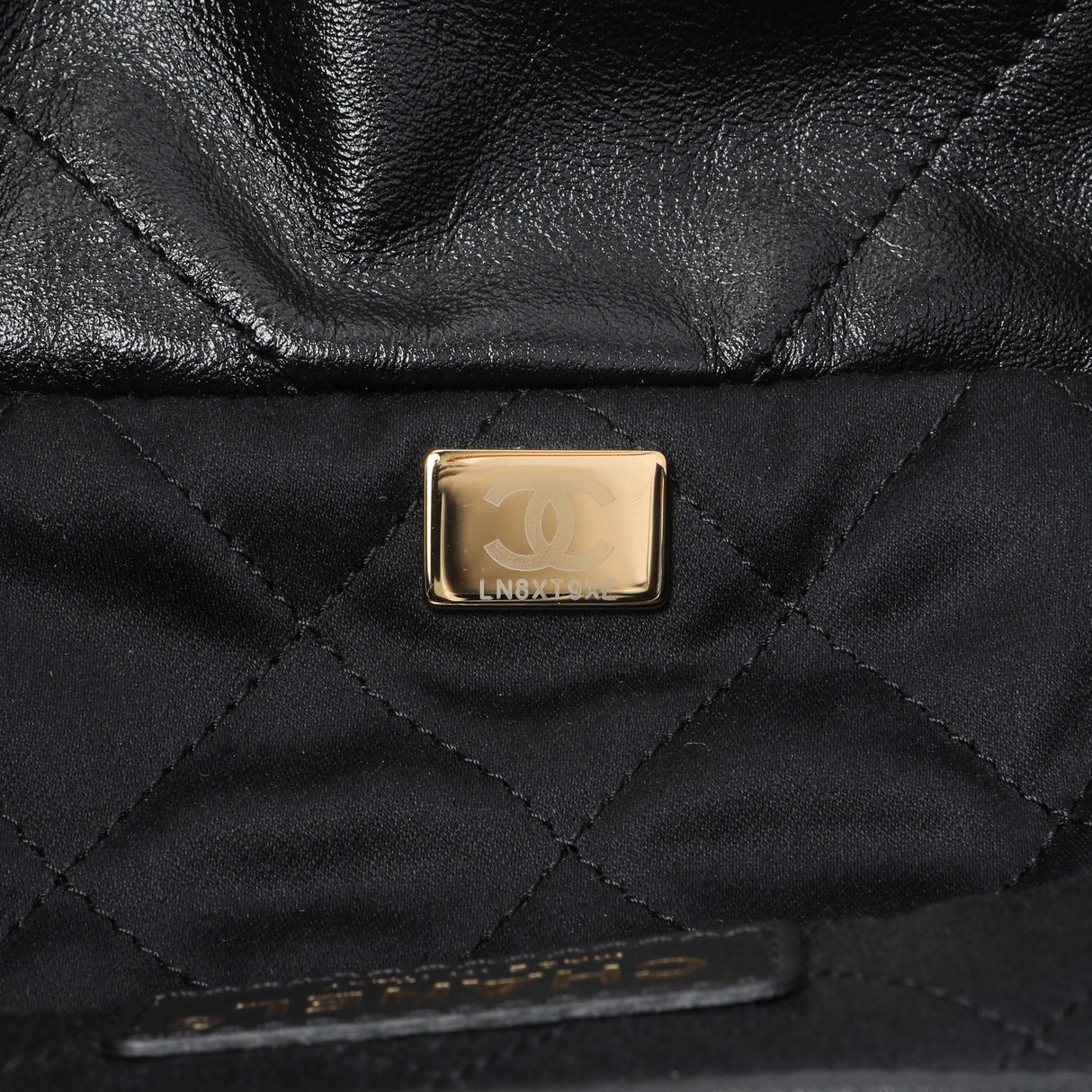 Chanel Black Quilted Shiny Calfskin Small Chanel 22 Handbags Chanel