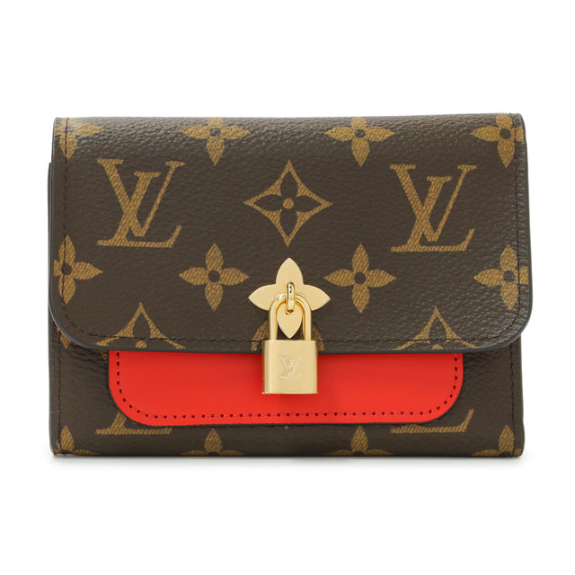 Louis Vuitton Monogram Coquelicot Flower Lock Compact Wallet Accessories Louis Vuitton