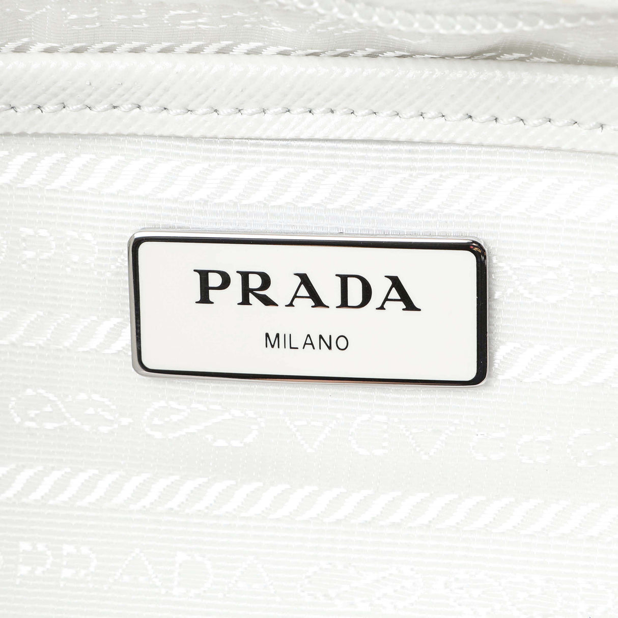 Prada White Re-Nylon Saffiano Medium Backpack with Pouch Handbags Prada