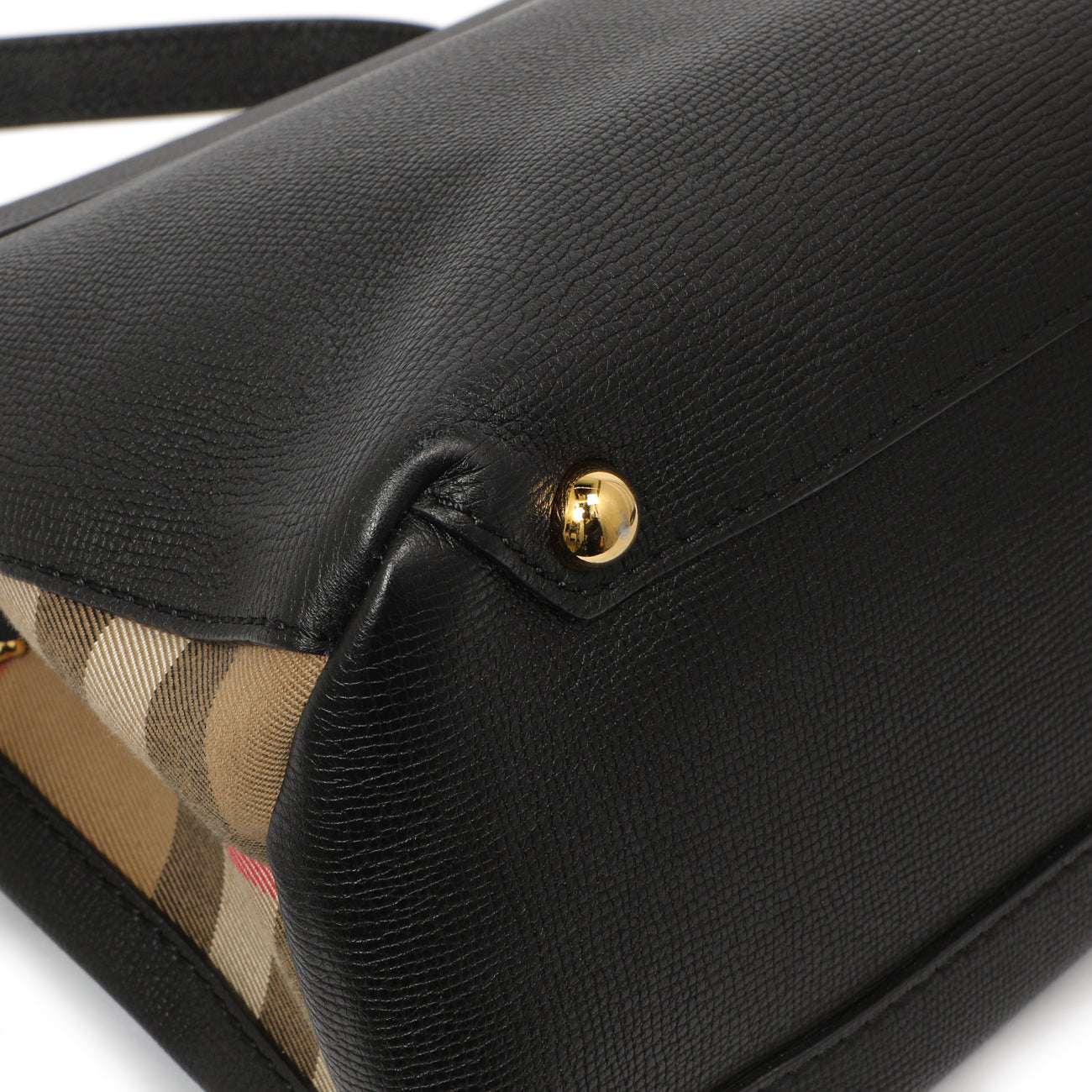 Burberry Black Derby Calfskin House Check Medium Camberley – Modaselle