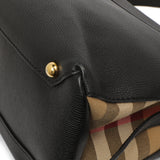 Burberry Black Derby Calfskin House Check Medium Camberley