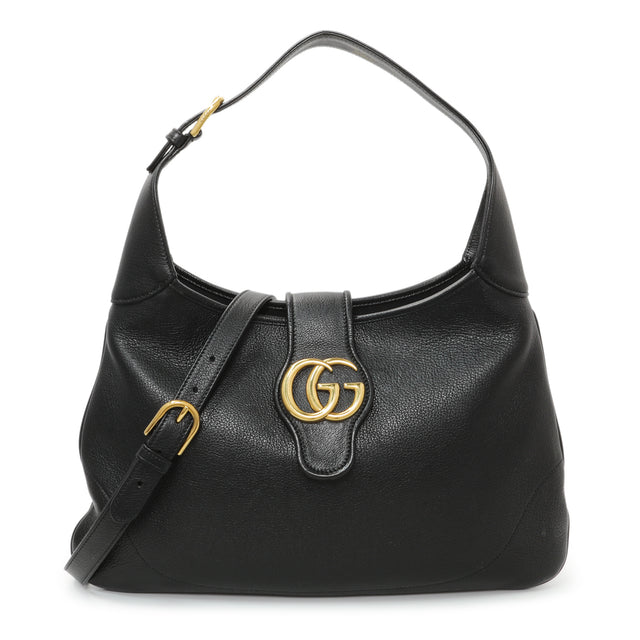 Gucci Black Goatskin Medium Aphrodite Shoulder Bag Handbags Gucci