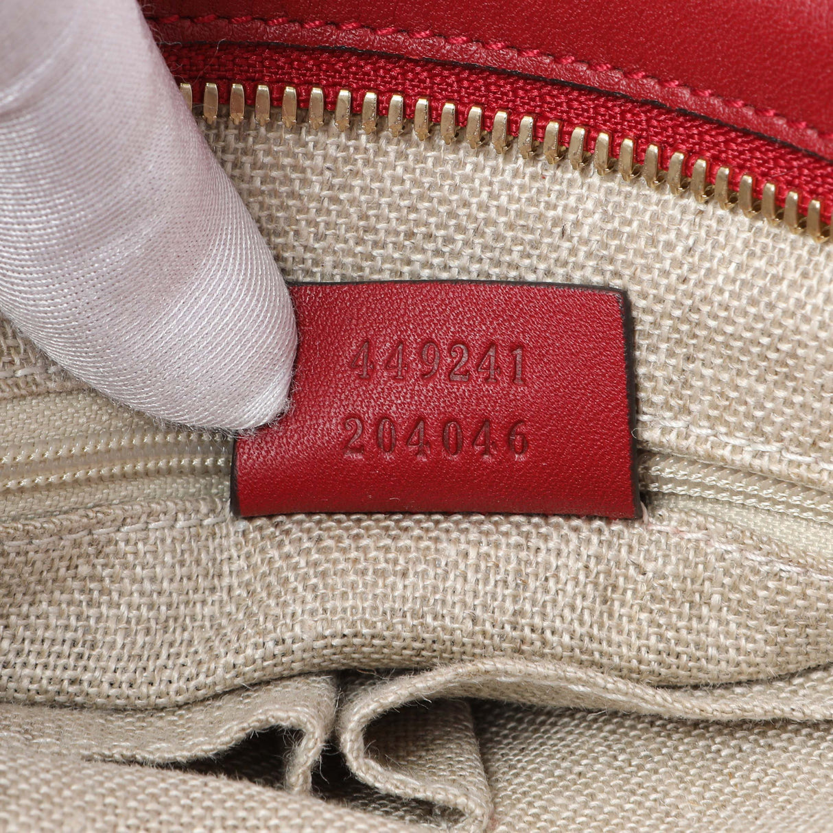Gucci Red Micro Guccissima Bree Small Top Handle Tote Bag