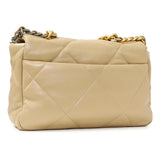 Chanel Beige Quilted Lambskin Medium 19 Flap