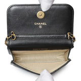 Chanel Black Quilted Lambskin Pearl Crush Clutch With Chain Handbags Chanel