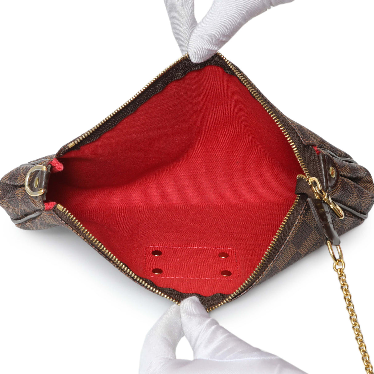 Louis Vuitton Damier Ebene Eva Clutch Handbags Louis Vuitton