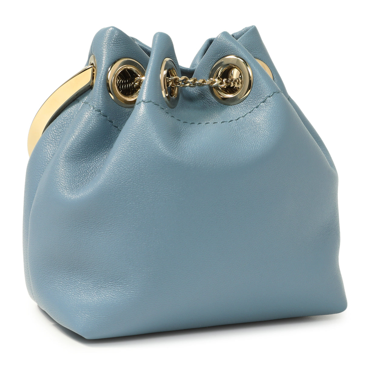 Jimmy Choo Blue Lambskin Micro Bon Bon Bag