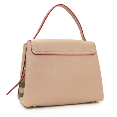 Burberry Beige Red Derby Calfskin Snakeskin House Check Small Camberley Handbags Burberry