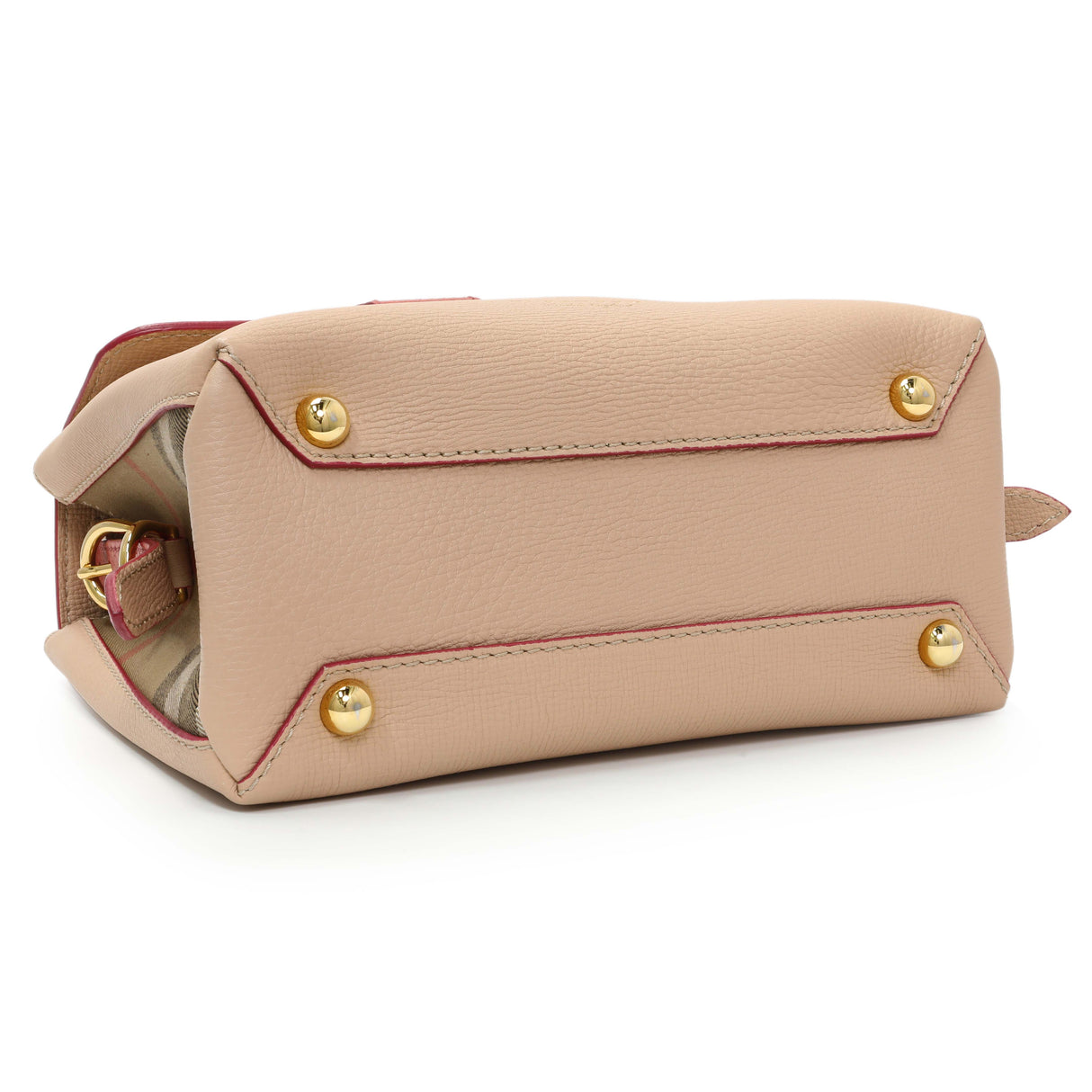 Burberry Beige Red Derby Calfskin Snakeskin House Check Small Camberley Handbags Burberry