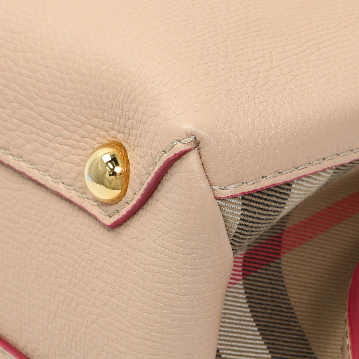 Burberry Beige Red Derby Calfskin Snakeskin House Check Small Camberley Handbags Burberry