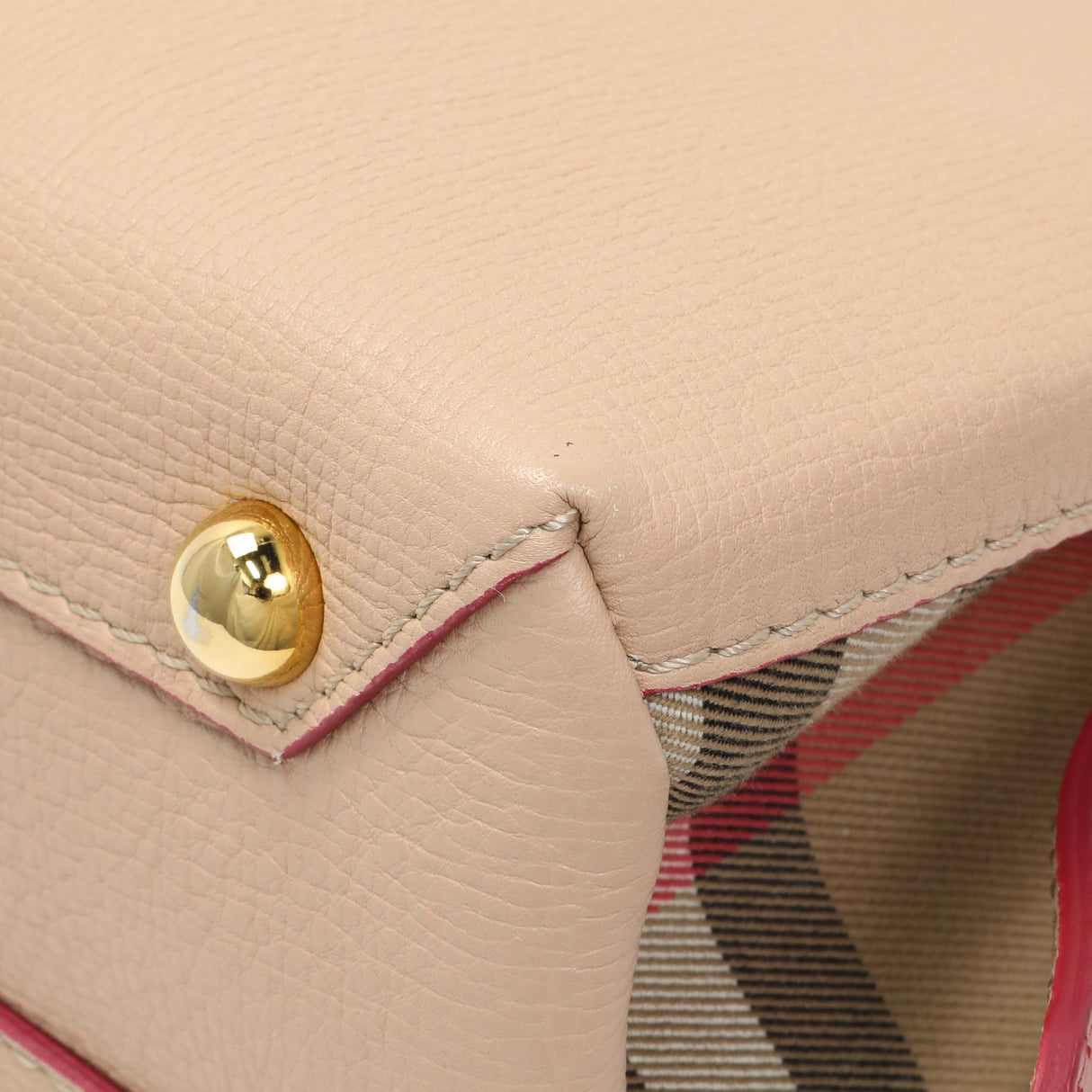 Burberry Beige Red Derby Calfskin Snakeskin House Check Small Camberley Handbags Burberry