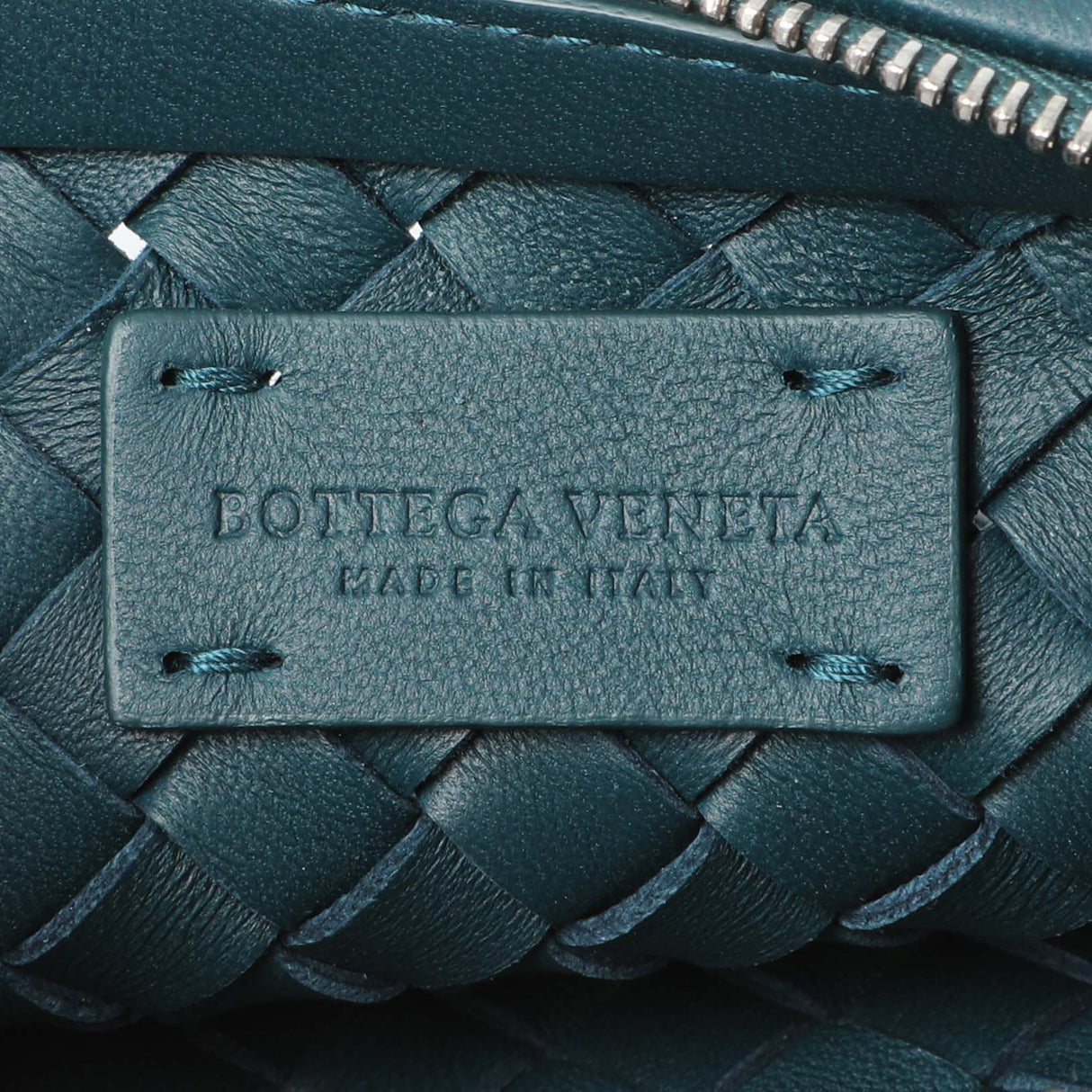 Bottega Veneta Teal Intrecciato Nappa Mini Pouch with Strap Handbags Bottega Veneta