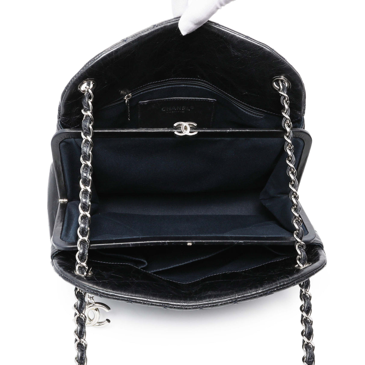 Chanel Glazed Calfskin Quilted Large Mademoiselle Bowling Bag Handbags Chanel