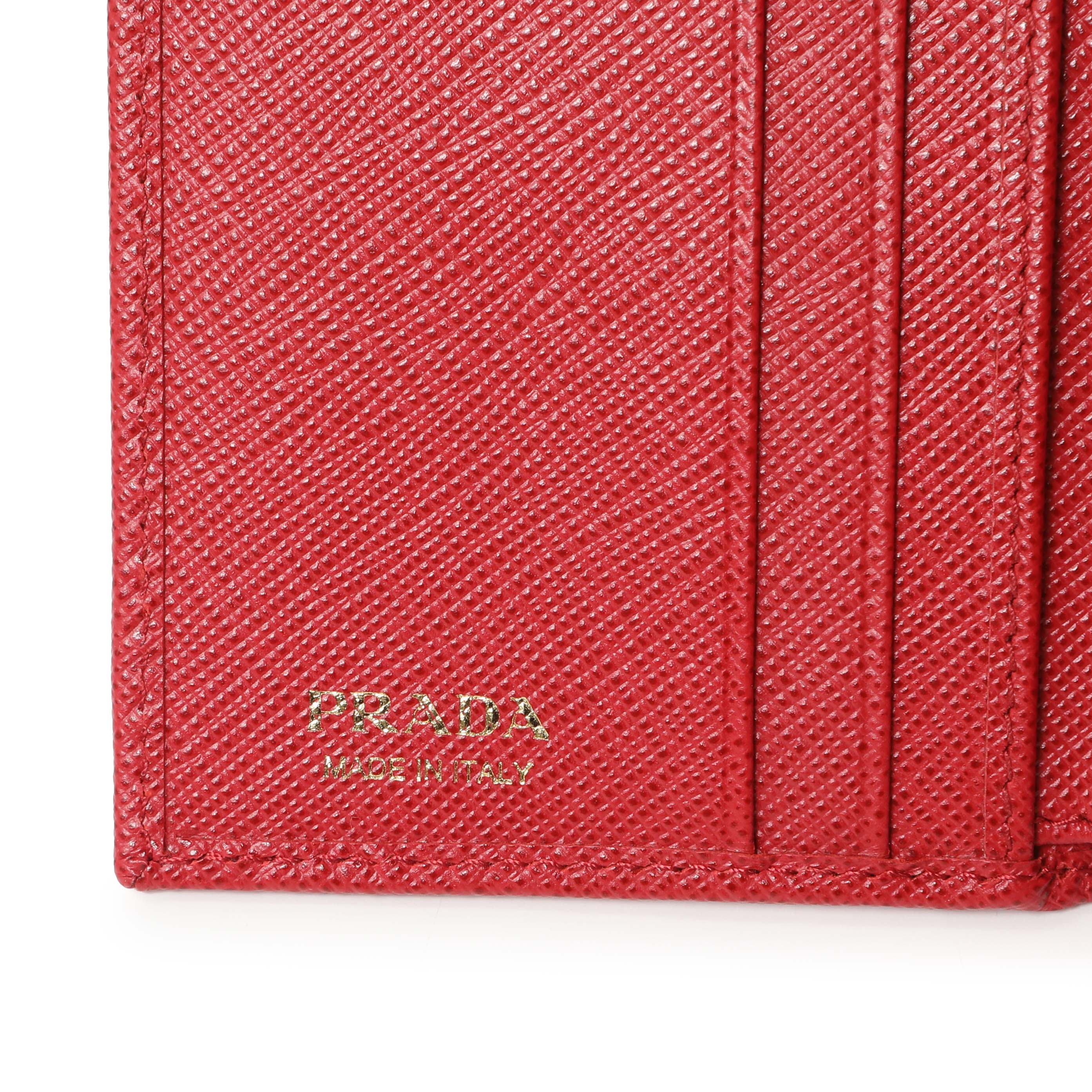 Prada Red Saffiano Compact Wallet – Modaselle