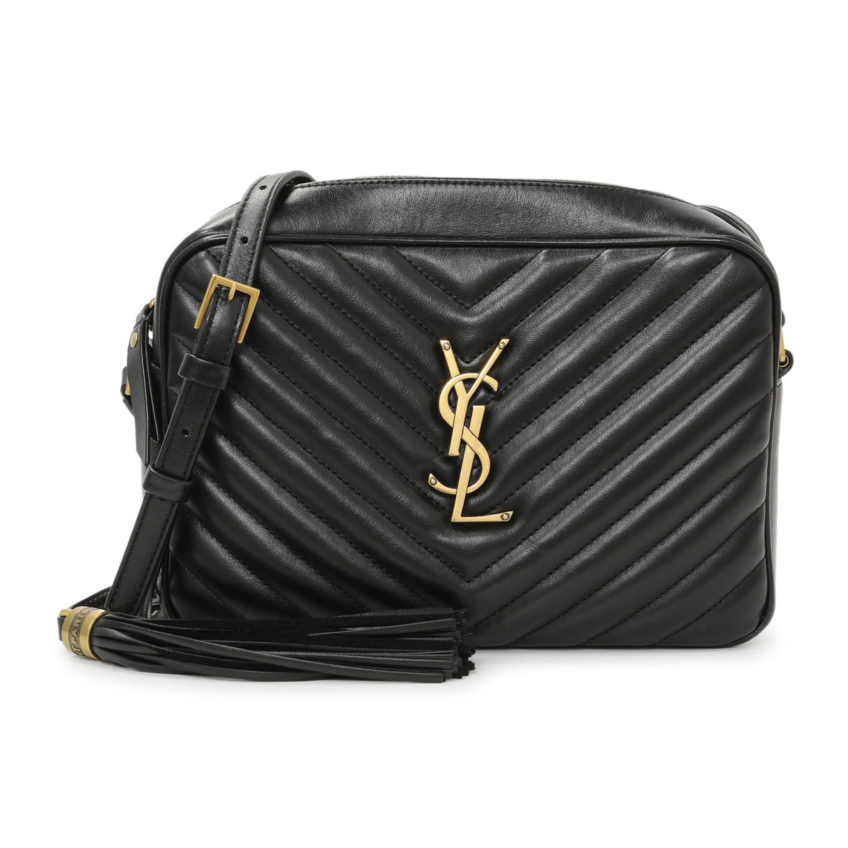 Saint Laurent Black Calfskin Matelasse Monogram Lou Camera Bag Handbags Saint Laurent