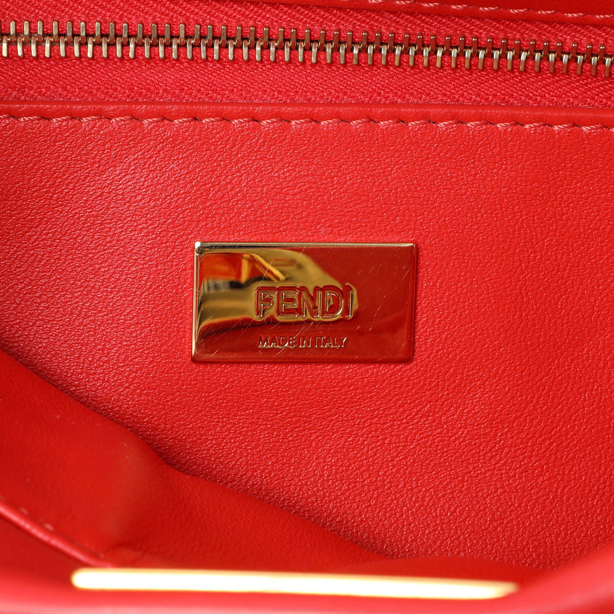 Fendi Orange Shearling FF Mini Peekaboo Iconic Satchel