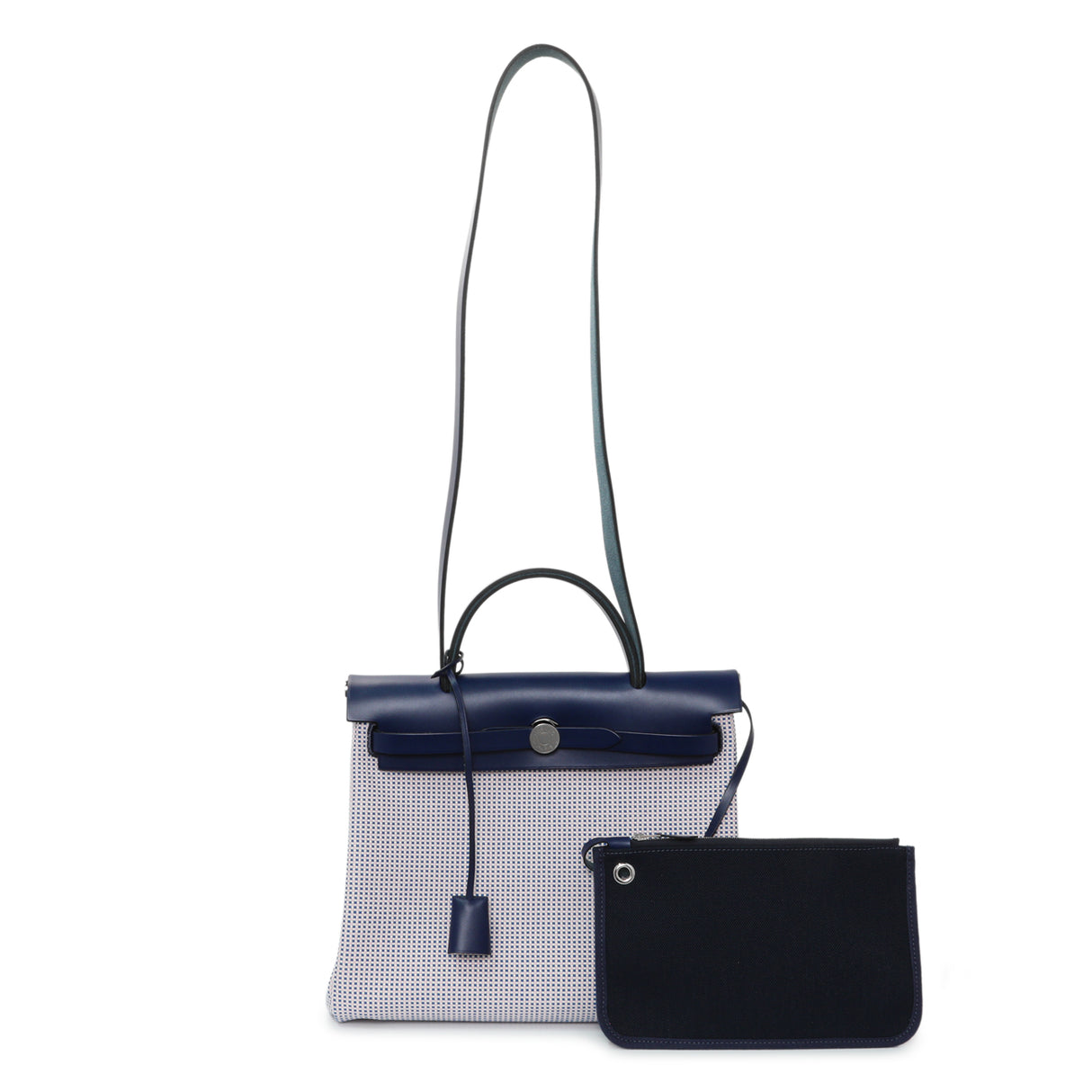Hermes Ecru Mauve Bleu Criss Viking Vache Hunter Herbag Zip Retourne 31 PM Handbags Hermes