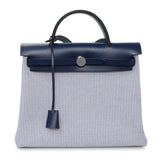 Hermes Ecru Mauve Bleu Criss Viking Vache Hunter Herbag Zip Retourne 31 PM Handbags Hermes