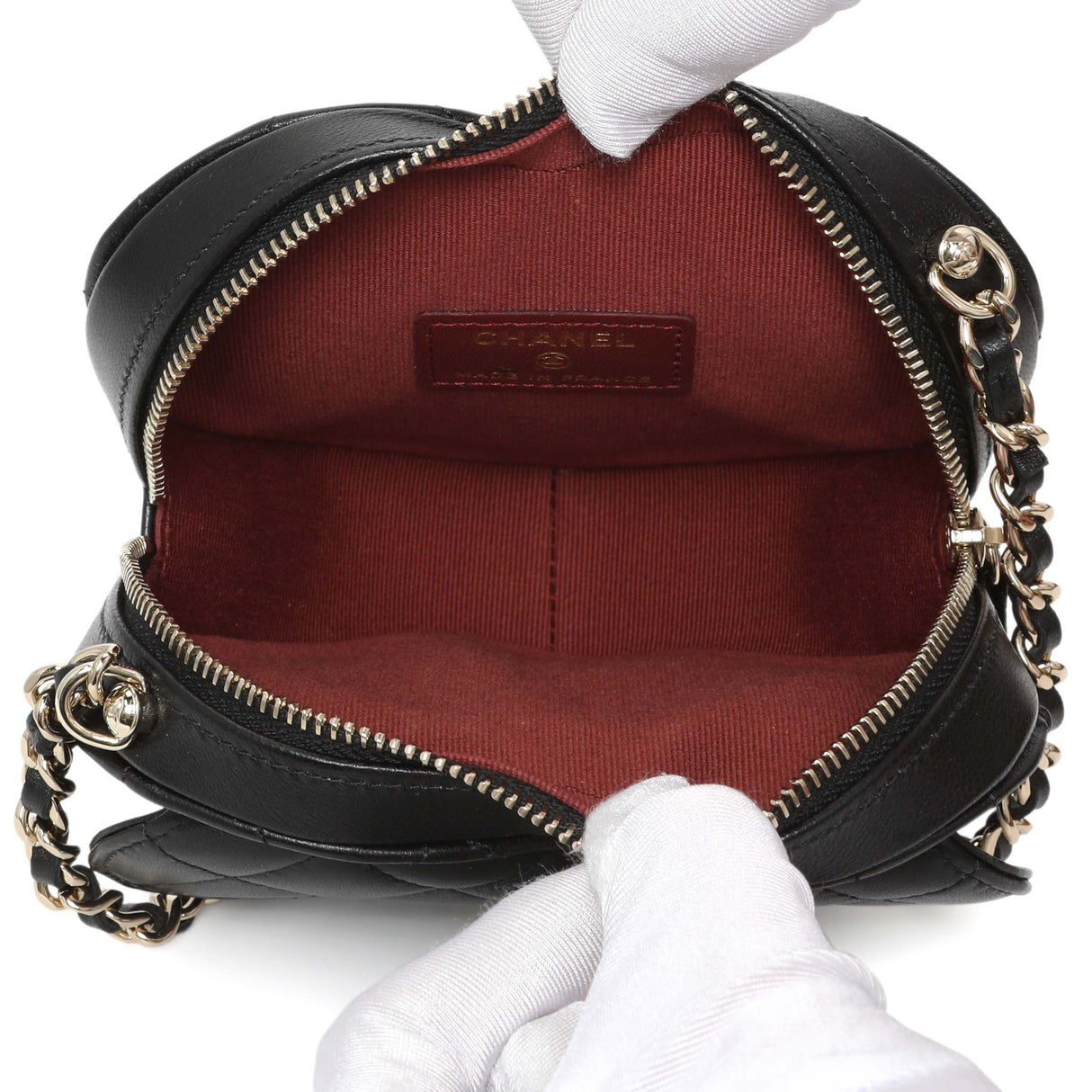 Chanel Quilted Lambskin CC In Love Heart Clutch With Chain Handbags Chanel