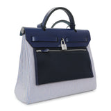 Hermes Ecru Mauve Bleu Criss Viking Vache Hunter Herbag Zip Retourne 31 PM Handbags Hermes