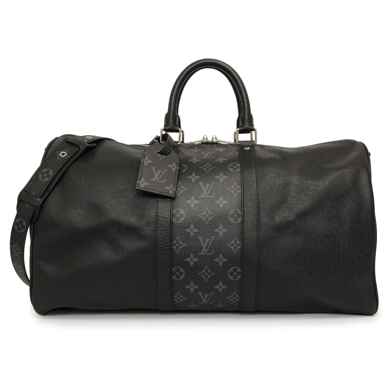 LOUIS VUITTON ブラック Louis Vuitton Black Taigarama Keepall Bandouliere 50 – Modaselle