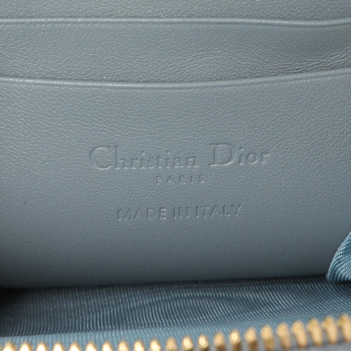 Christian Dior Cloud Blue Lambskin Cannage Lady Dior Phone Holder