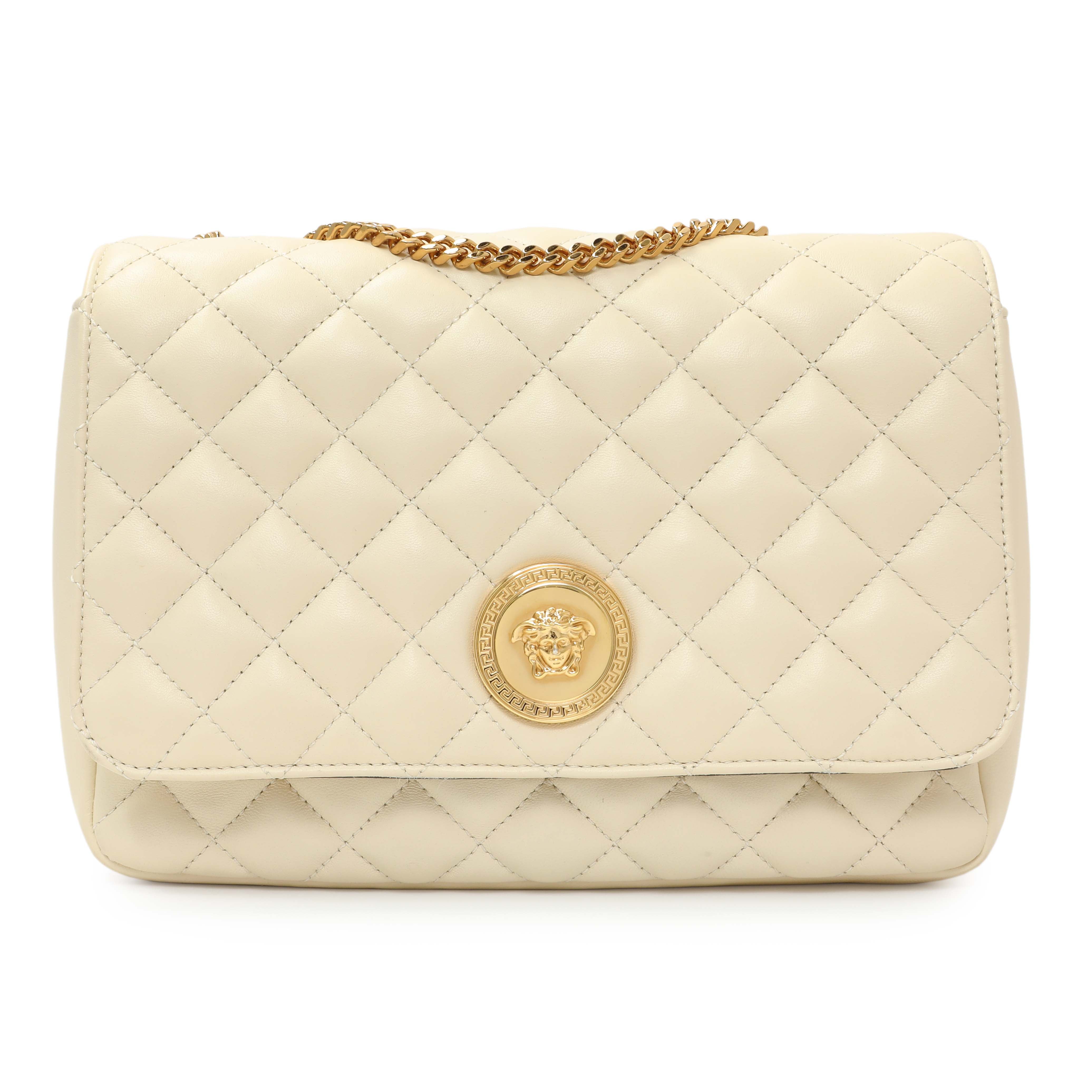 Versace White Nappa Quilted La Medusa Chain Crossbody – Modaselle