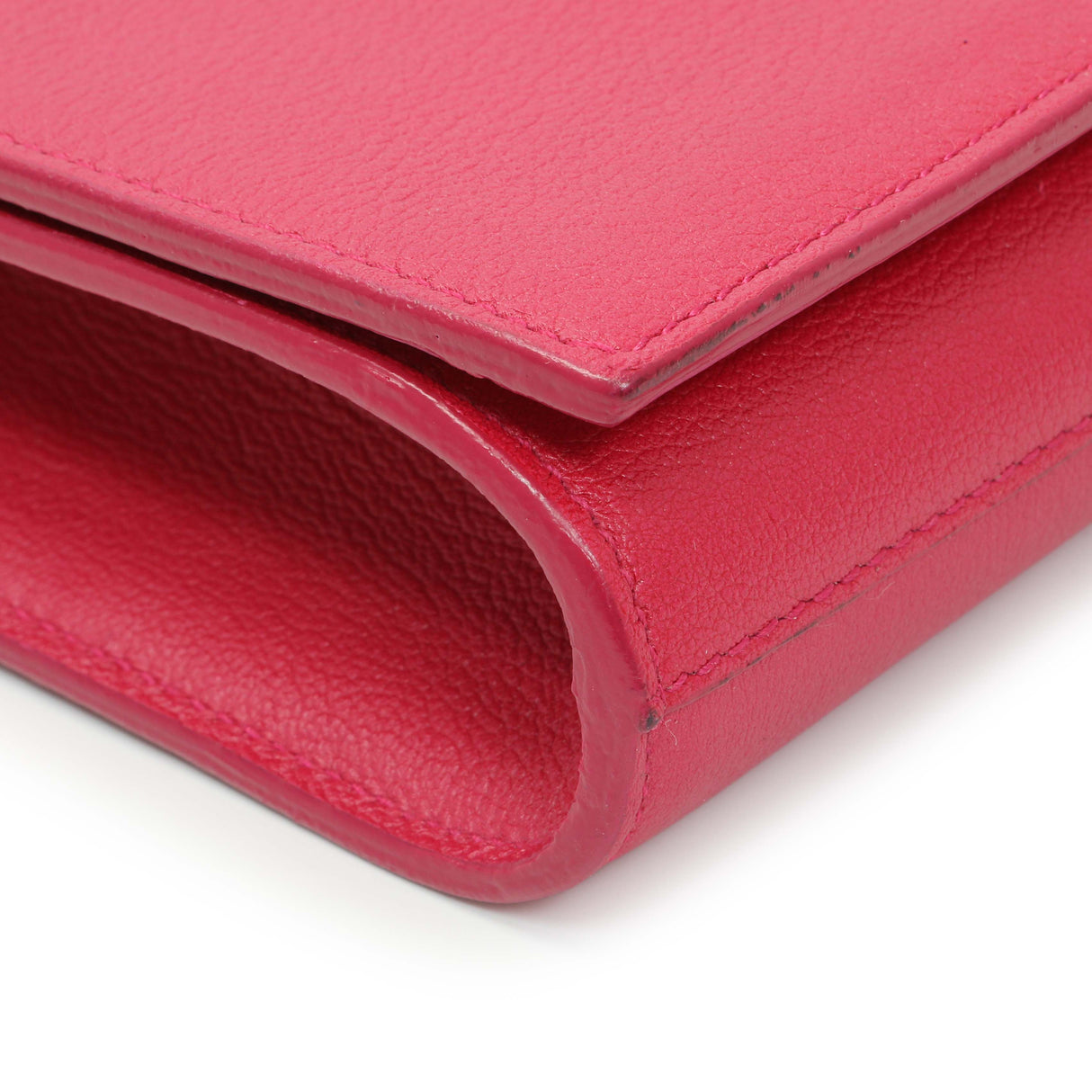 Saint Laurent Lipstick Fuchsia Calfskin Monogram Large Belle De Jour Clutch