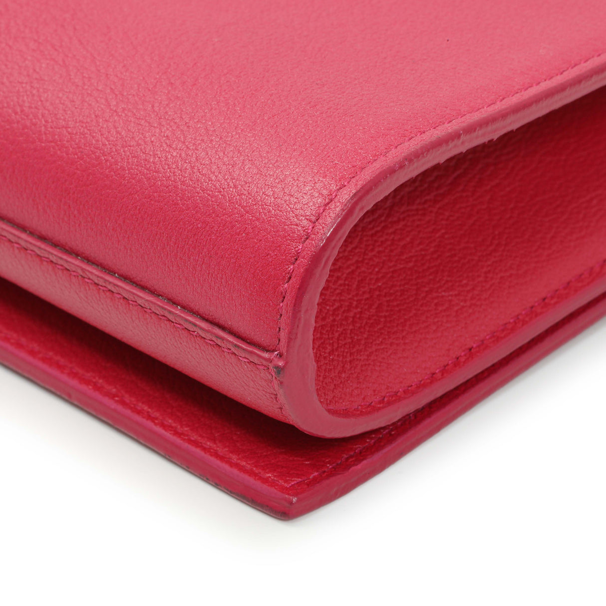 Saint Laurent Lipstick Fuchsia Calfskin Monogram Large Belle De Jour Clutch