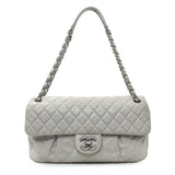 Chanel Grey Quilted Iridescent Calfskin Leather Chic Quilt Flap Bag Handbags Chanel