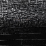 -6 items Fri Aug 28 ⬆️- Saint Laurent Black Grain De Poudre Matelasse Chevron Monogram Monochrome Chain Wallet Handbags Saint Laurent