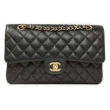 Chanel Black Quilted Caviar Medium Classic Double Flap