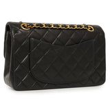 Chanel Vintage Black Quilted Lambskin Small Double Flap