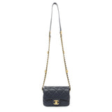 Chanel Navy Caviar Quilted Mini Twist Your Buttons Flap