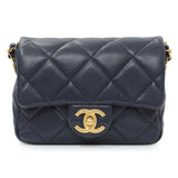 Chanel Navy Caviar Quilted Mini Twist Your Buttons Flap