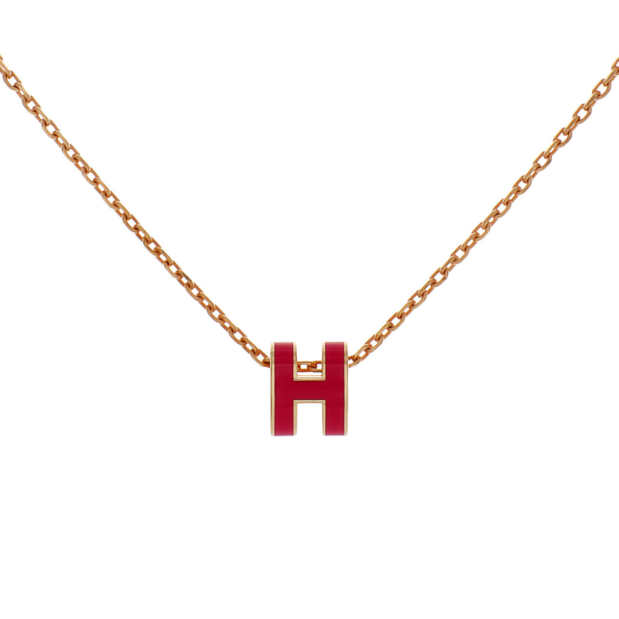 Hermes Rose Extreme Lacquered Rose Gold Mini Pop H Pendant