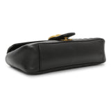 Gucci Black Calfskin Matelasse Small GG Marmont Shoulder Bag Handbags Gucci
