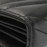 Gucci Black Calfskin Matelasse GG Marmont Chain Wallet