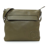 Gucci Green Pebbled Calfskin Medium Soho Messenger Bag