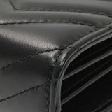 Gucci Black Calfskin Matelasse GG Marmont Chain Wallet