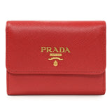 Prada Red Saffiano Compact Wallet