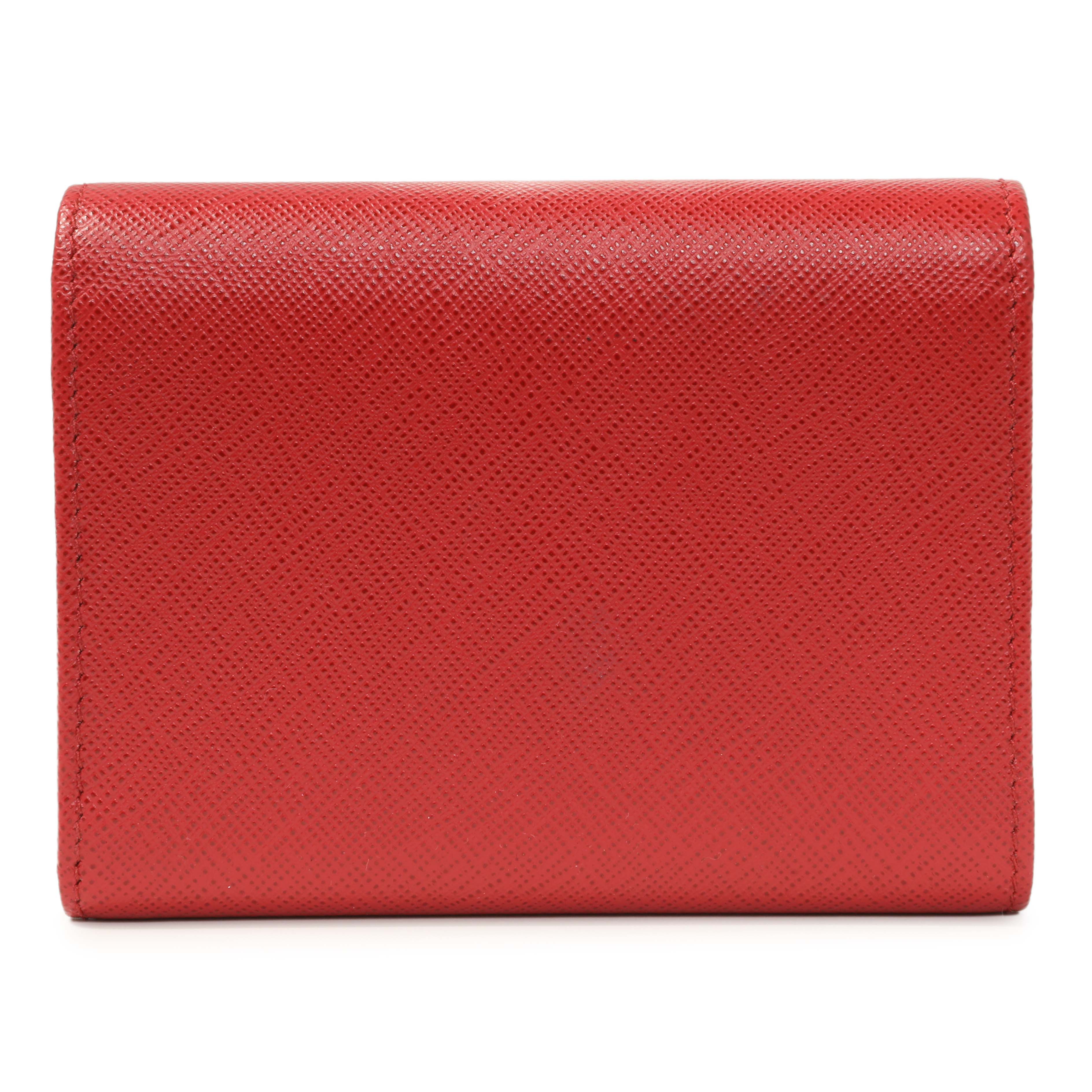 Prada Red Saffiano Compact Wallet – Modaselle