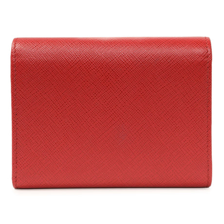 Prada Red Saffiano Compact Wallet