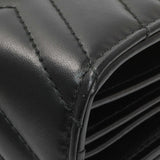 Gucci Black Calfskin Matelasse GG Marmont Chain Wallet
