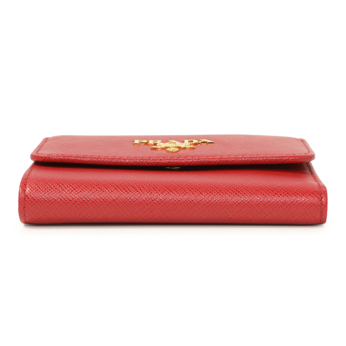 Prada Red Saffiano Compact Wallet