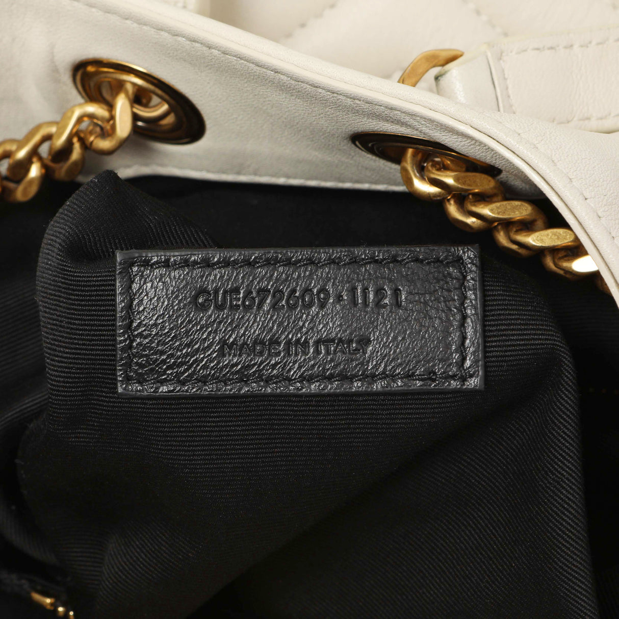 Saint Laurent Cream Lambskin Matelasse Monogram Joe Backpack