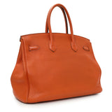 Hermes Orange Clemence Birkin 35 Handbags Hermes