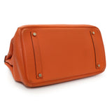 Hermes Orange Clemence Birkin 35 Handbags Hermes