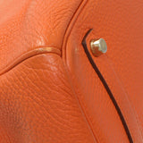 Hermes Orange Clemence Birkin 35 Handbags Hermes